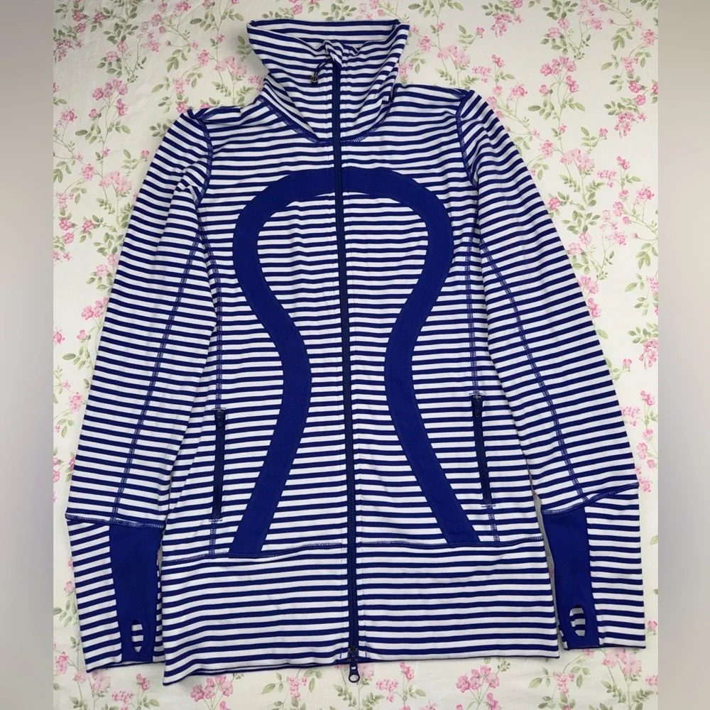 Lululemon In Stride Striped Zip Up Jacket 6 - Picture 2 of 16